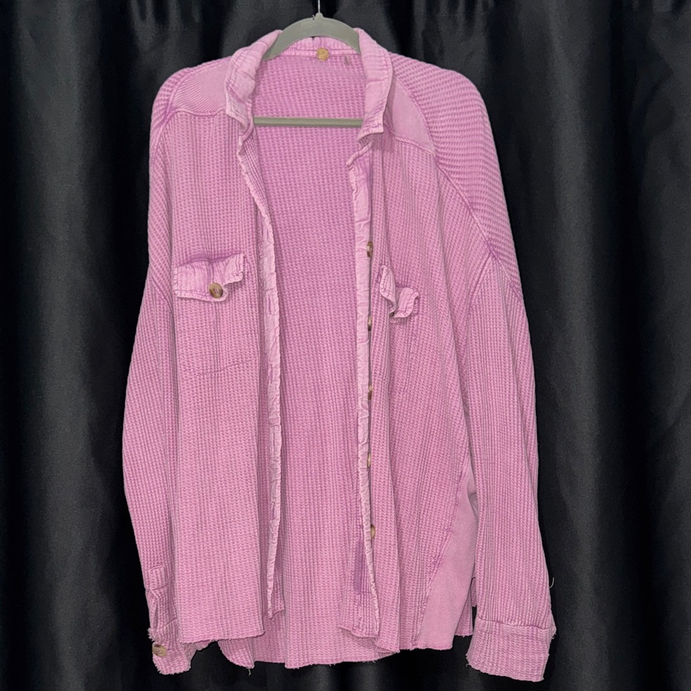 FP One Pink Waffle Knit Shirt